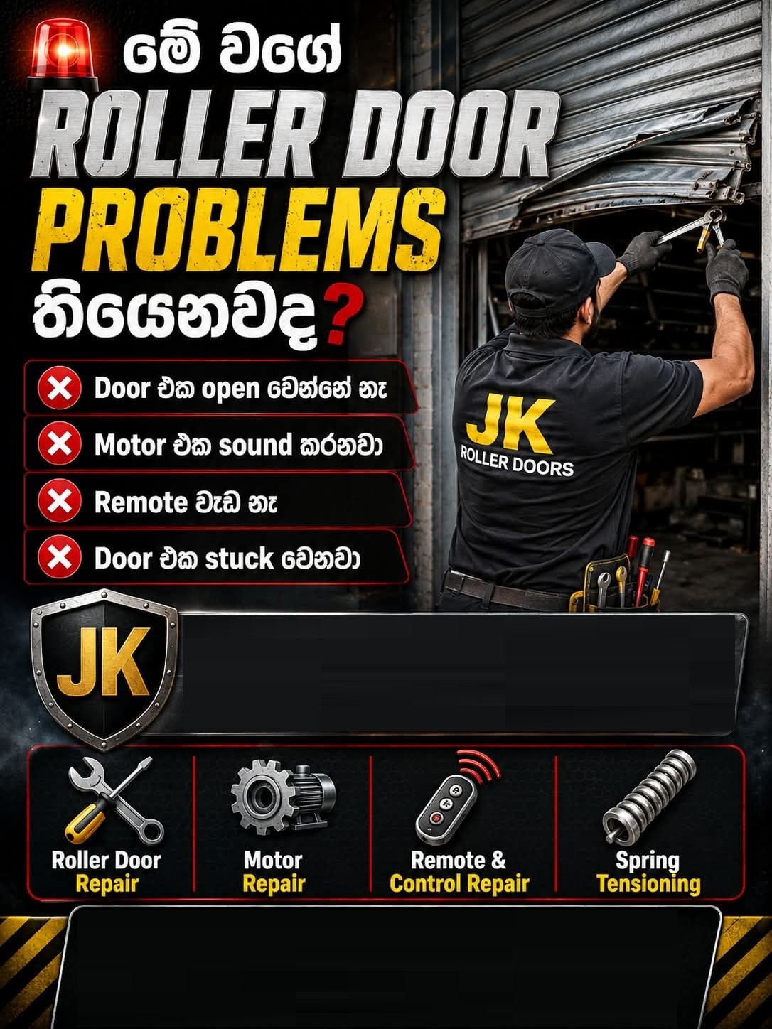 Broken Roller Shutter Repair Work Peradeniya