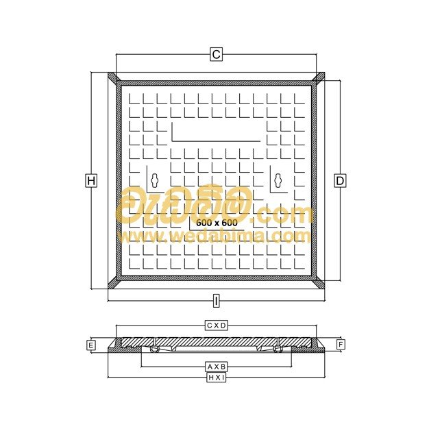 500mm x 500mm Clear Open Single Seal Cast-Iron Manhole Cover with Frame
